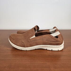 BOC Georgia II Womens 8 Brown Faux Suede Comfort Shoes Casual Perforated Slip On